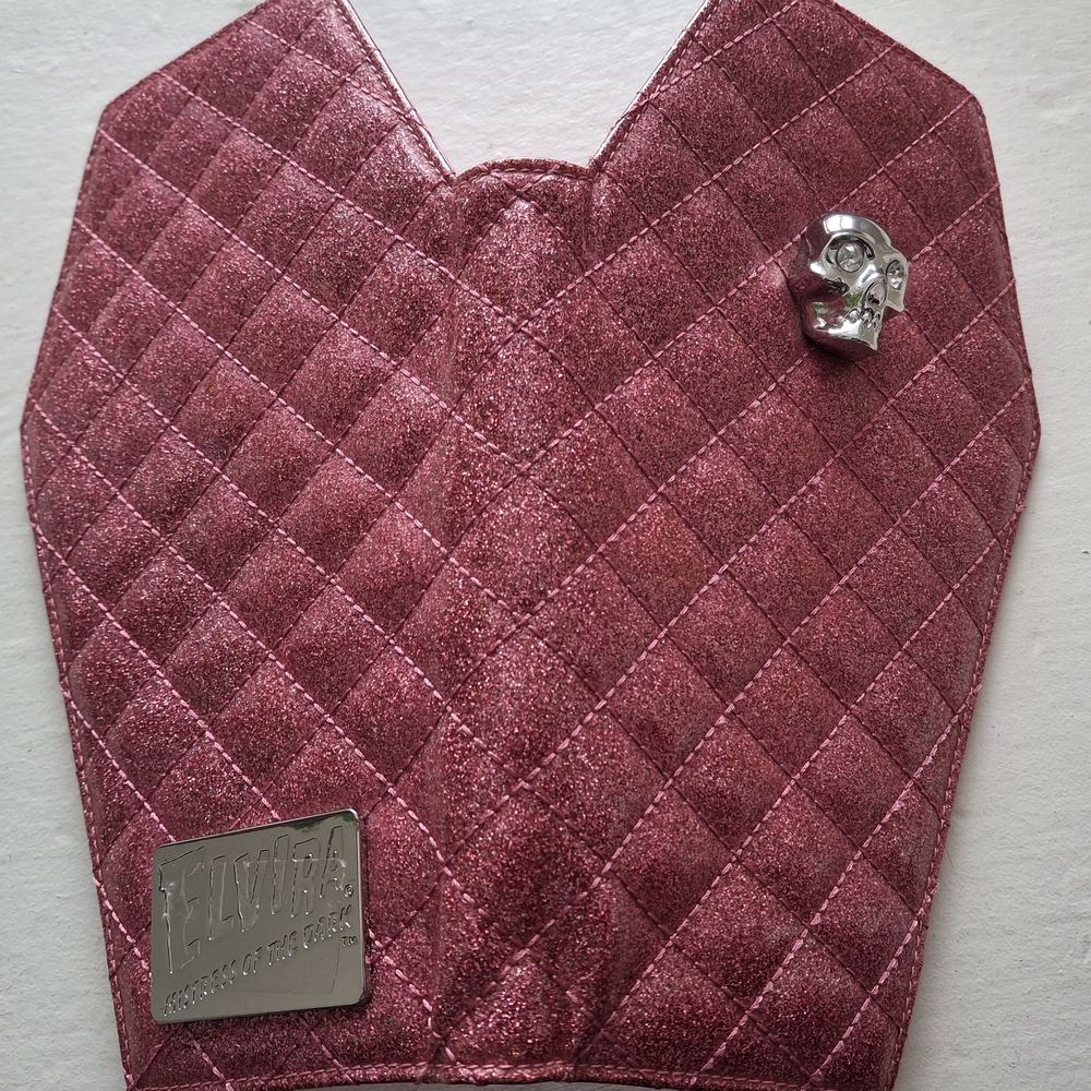 Elvira Mistress of the Dark Quilted Pink Coffin Shaped Wallet